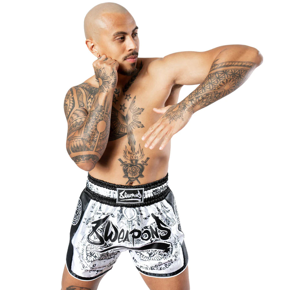 8 WEAPONS Shorts, Carbon, Sak Yant Tigers - FIGHTWEAR