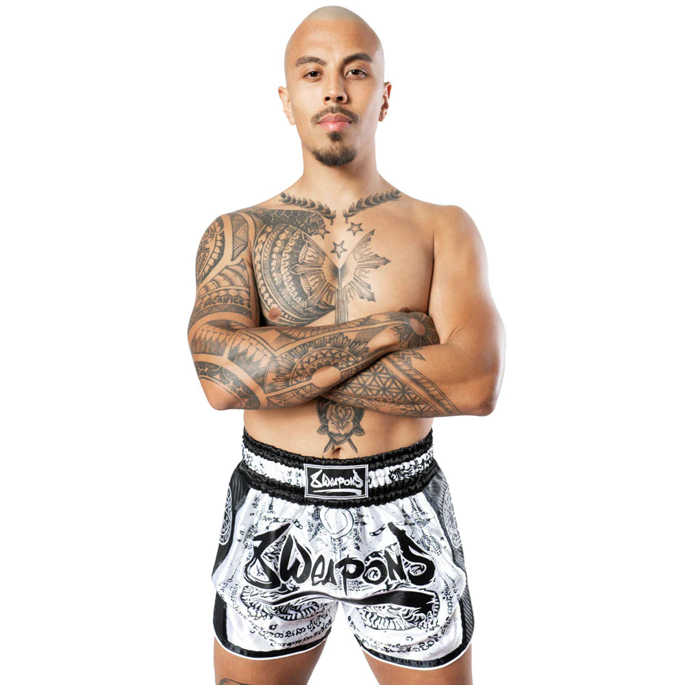 8 WEAPONS Shorts, Carbon, Sak Yant Tigers - FIGHTWEAR