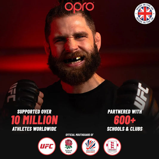 OPRO "UFC" Zahnschutz Silver - Schwarz/Rot