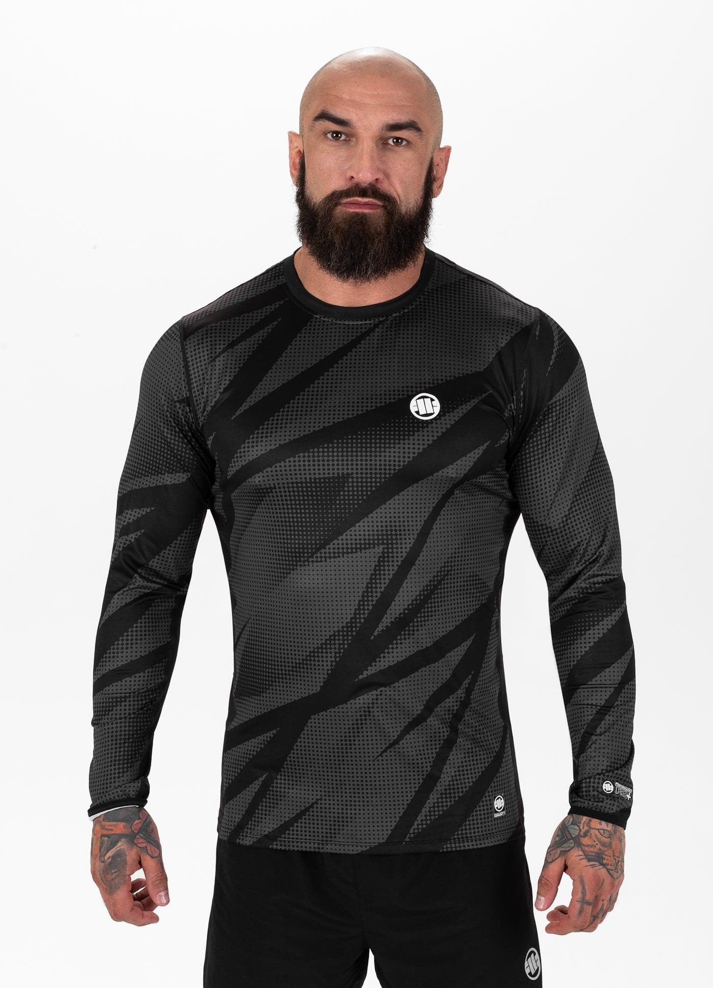 PITBULL DOT CAMO 2 Grey Mesh Longsleeve T-shirt