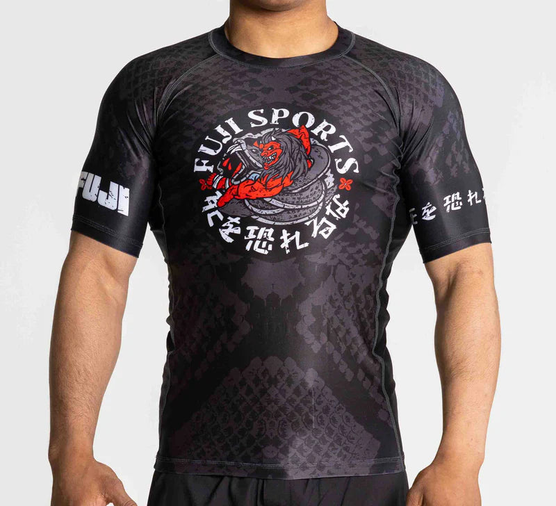 Rashguard à manches courtes FUJI Oni vs. Anaconda - Noir