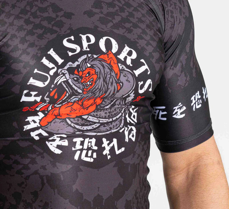 Rashguard à manches courtes FUJI Oni vs. Anaconda - Noir