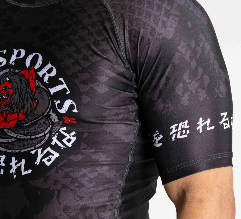 Rashguard à manches courtes FUJI Oni vs. Anaconda - Noir