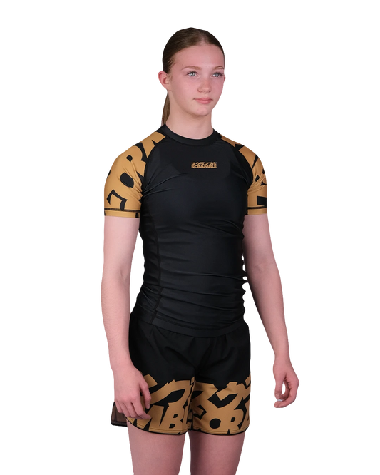 Scramble Baka Rashguard Kids – Schwarz/Gold