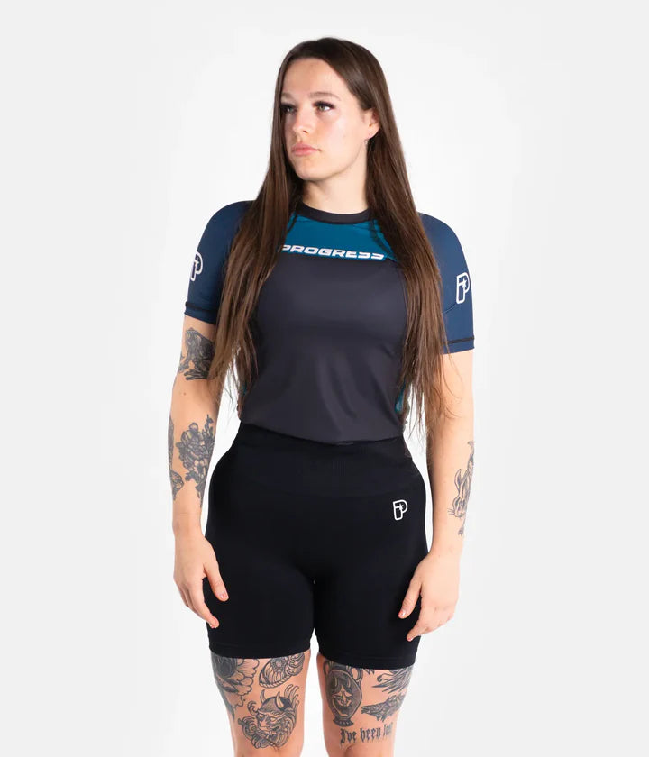 Progress Women's Sugar Skull Rashguard - Blau