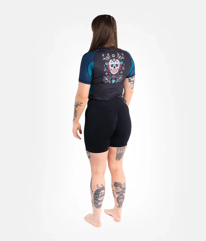 Progress Women's Sugar Skull Rashguard - Blau