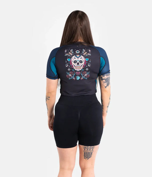 Progress Women's Sugar Skull Rashguard - Blau