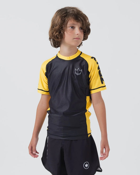Kingz Ranked Youth S/S Rashguard - Gelb - FIGHTWEAR