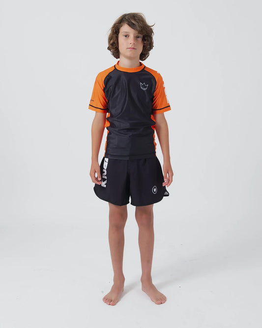 Kingz Ranked Youth S/S Rashguard - Orange - FIGHTWEAR