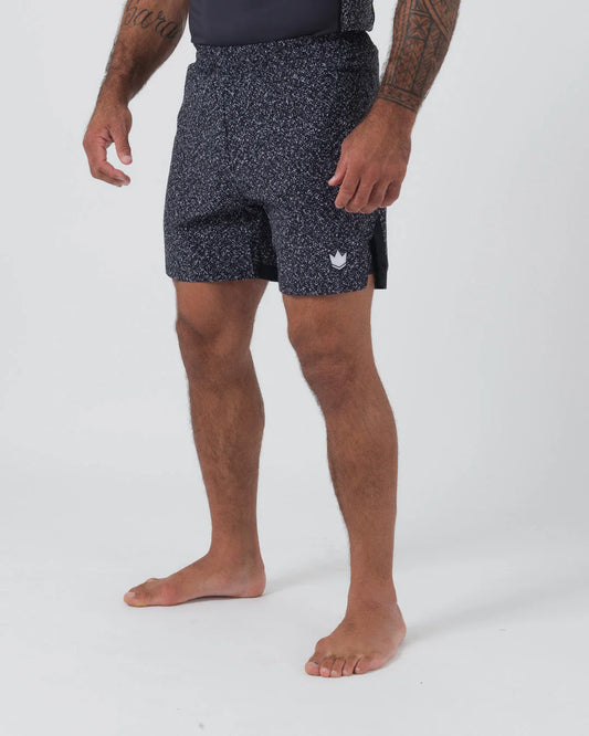 Kingz Hybrid Shorts - Rauschmuster Schwarz