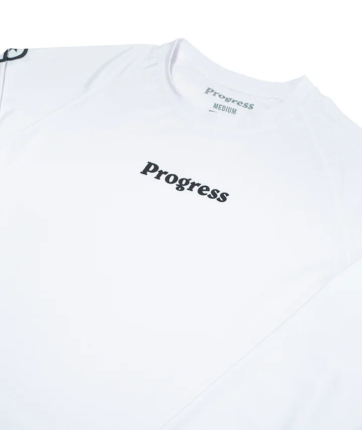 Progress Academy Rashguard Longsleeve - Weiss - FIGHTWEAR