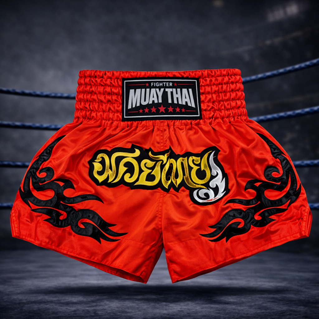 FW Fighter Performance Muay Thai Shorts Red Dragon - FIGHTWEAR