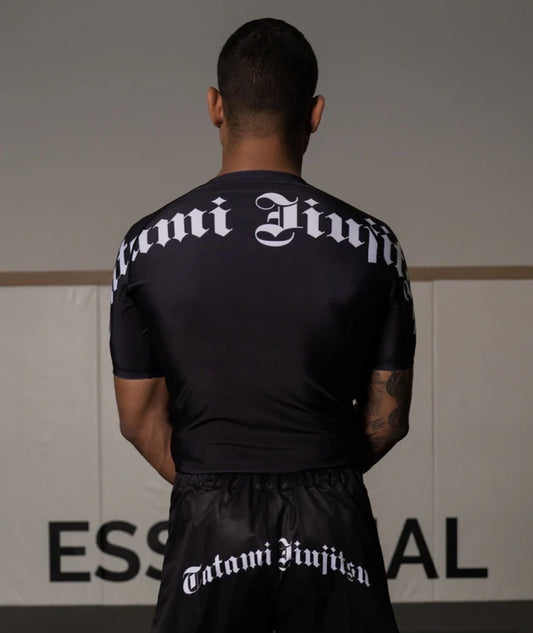 Rashguard à manches courtes Tatami Gothic - Noir