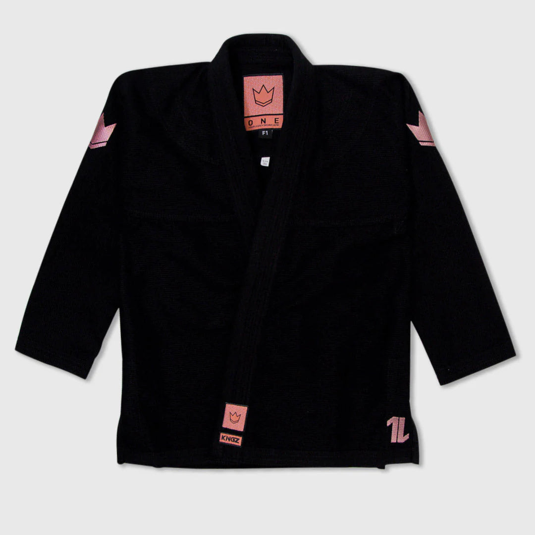 Kingz The ONE Womens Jiu Jitsu Gi - Schwarz/Rosa Gold - FIGHTWEAR