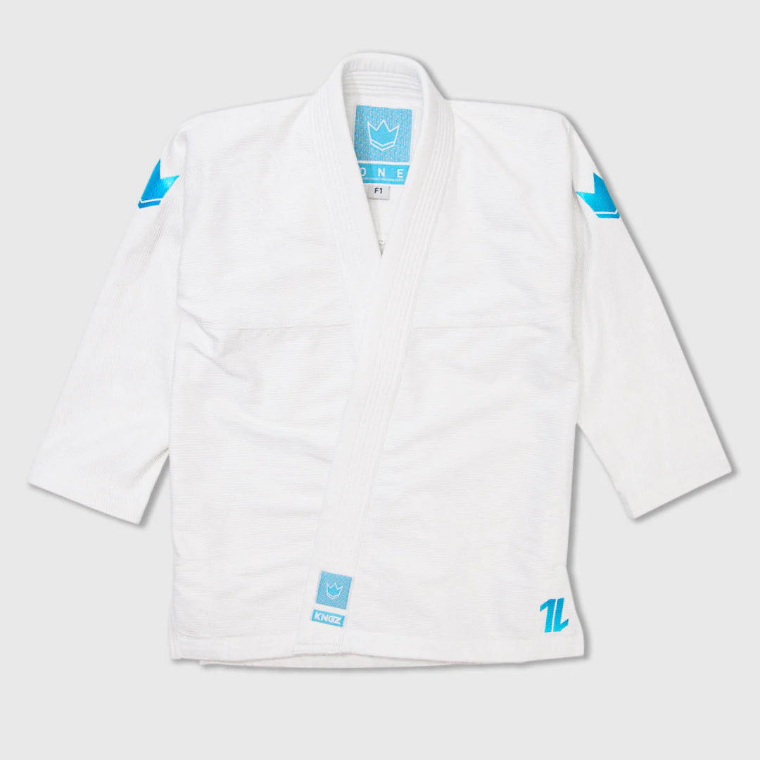 Kingz The ONE Womens Jiu Jitsu Gi - Weiss/Himmelblau - FIGHTWEAR