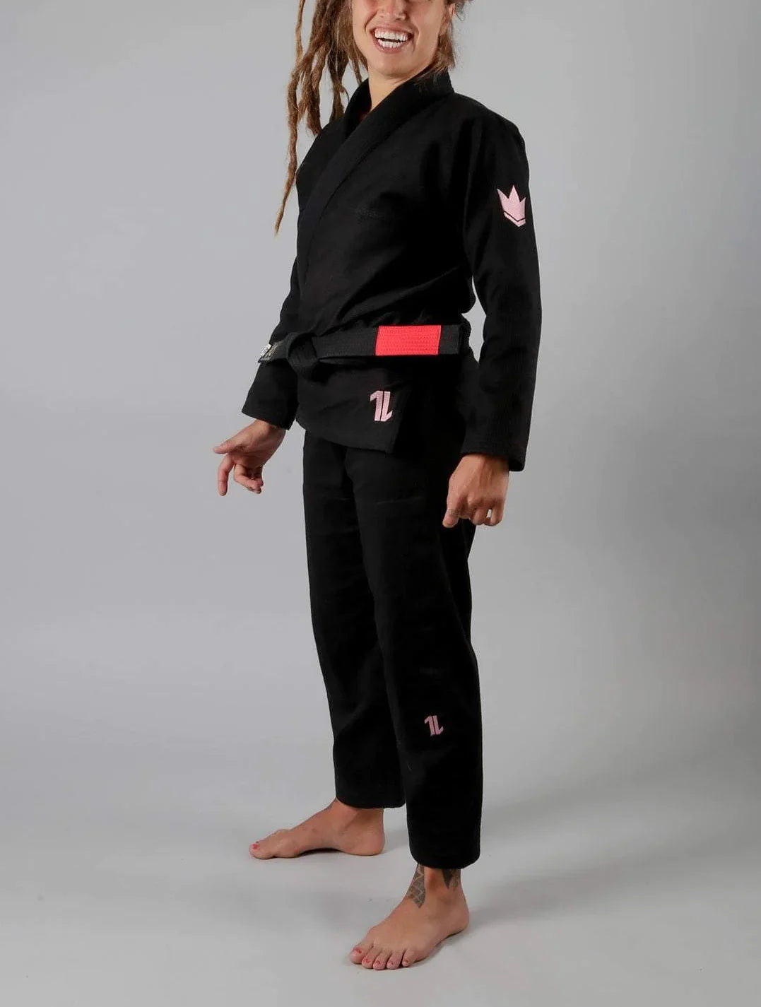 Kingz The ONE Womens Jiu Jitsu Gi - Schwarz/Rosa Gold - FIGHTWEAR