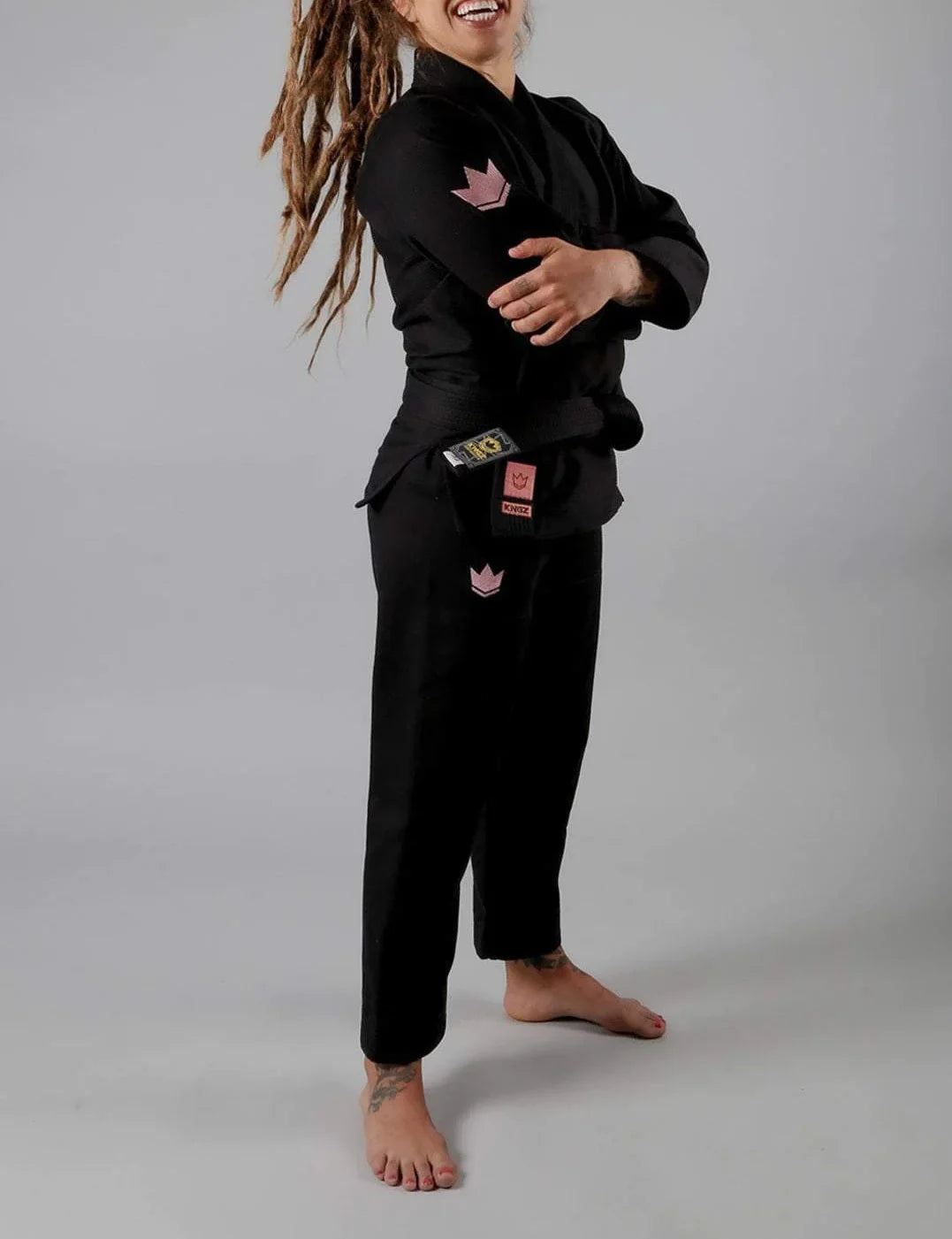Kingz The ONE Womens Jiu Jitsu Gi - Schwarz/Rosa Gold - FIGHTWEAR