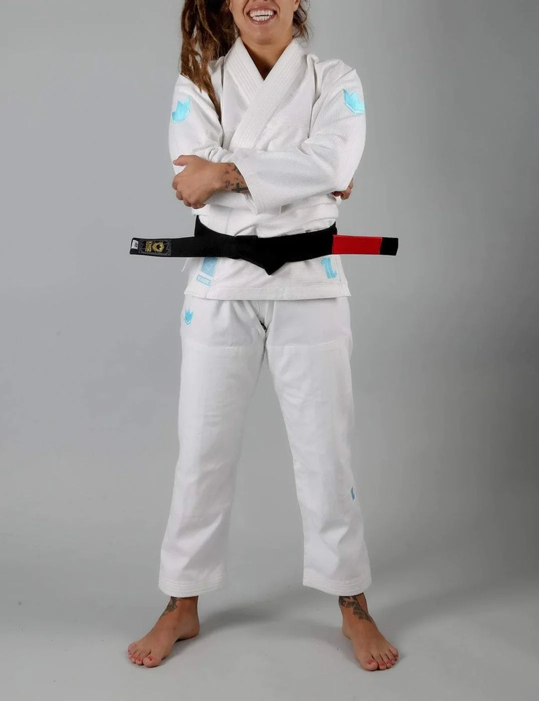 Kingz The ONE Womens Jiu Jitsu Gi - Weiss/Himmelblau - FIGHTWEAR