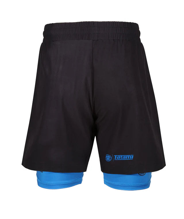 Short de Grappling Double Couche pour Femme - Bleu