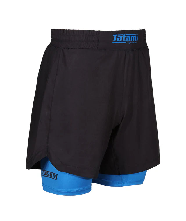Short de Grappling Double Couche pour Femme - Bleu
