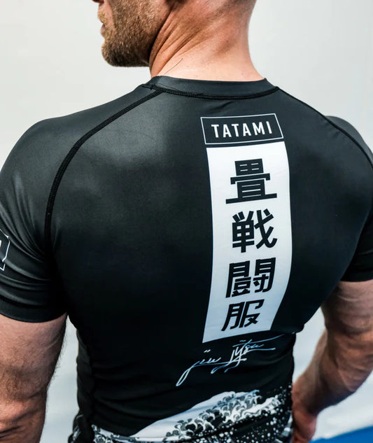 Rashguard à manches courtes Tatami Kanagawa - Noir