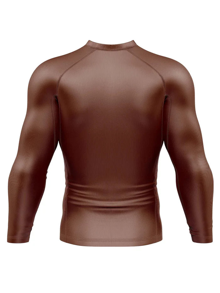 FUJI Baseline Koszulka Rashguard z długim rękawem - brązowa