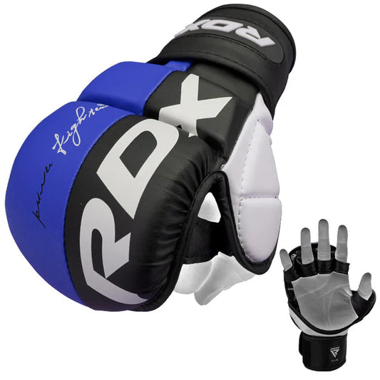 RDX T6 MMA Handschuhe Sparring in Kunstleder 7oz - Blau