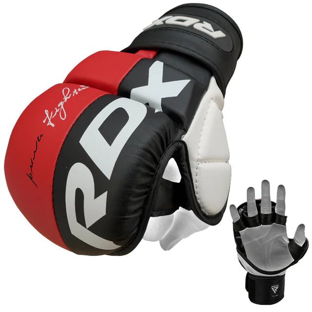 RDX T6 MMA Handschuhe Sparring in Kunstleder 7oz - Rot