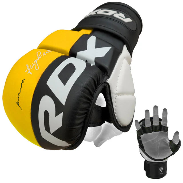 RDX T6 MMA Handschuhe Sparring in Kunstleder 7oz - Gelb