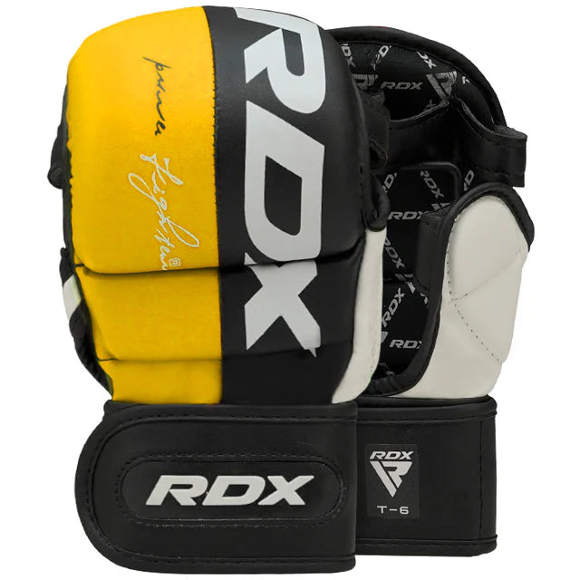 RDX T6 MMA Handschuhe Sparring in Kunstleder 7oz - Gelb