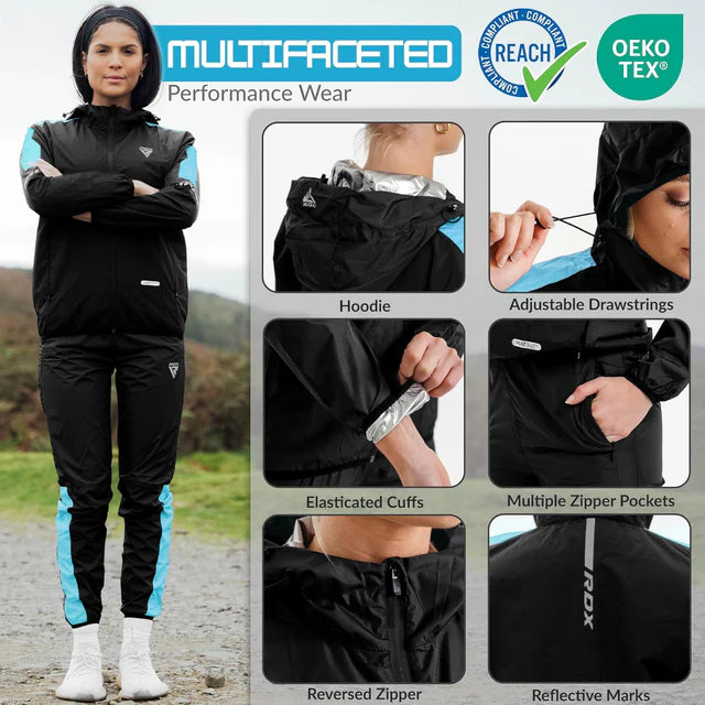 Combinaison de sudation amincissante RDX H1 pour femme - Bleu