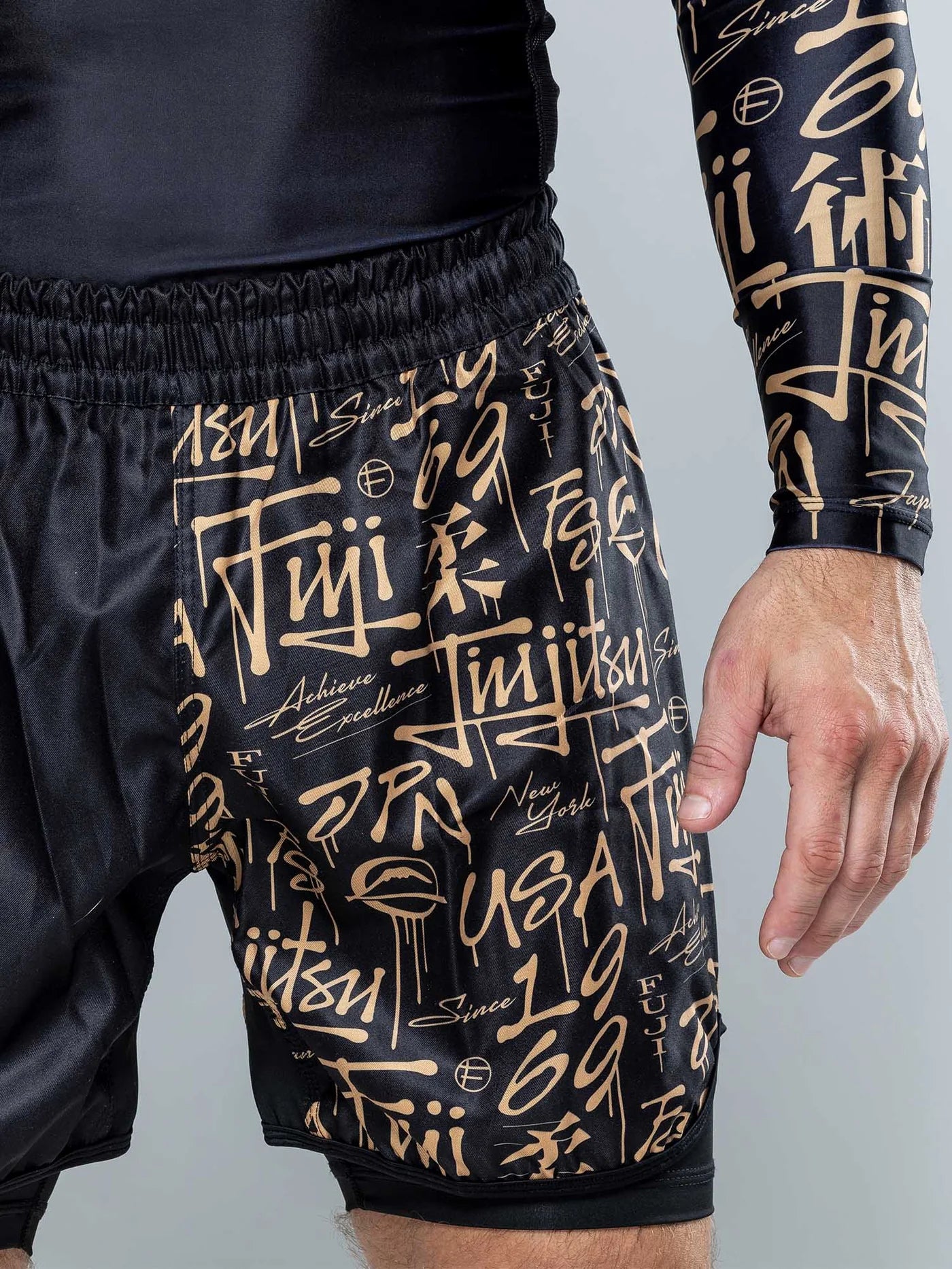 FUJI Shinobi Fight Shorts Black With Liner