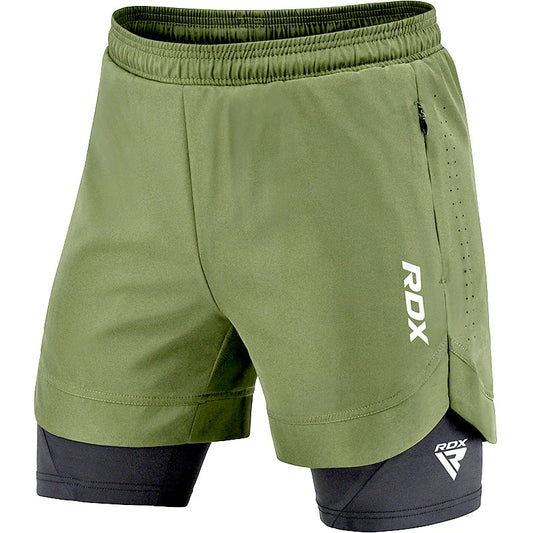 Short de compression MMA 2 en 1 RDX T16 - Vert militaire