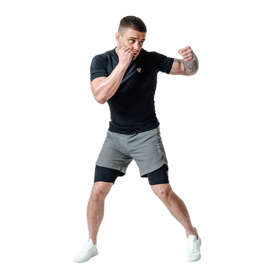 Short de compression MMA 2 en 1 RDX T16 - Gris/Noir