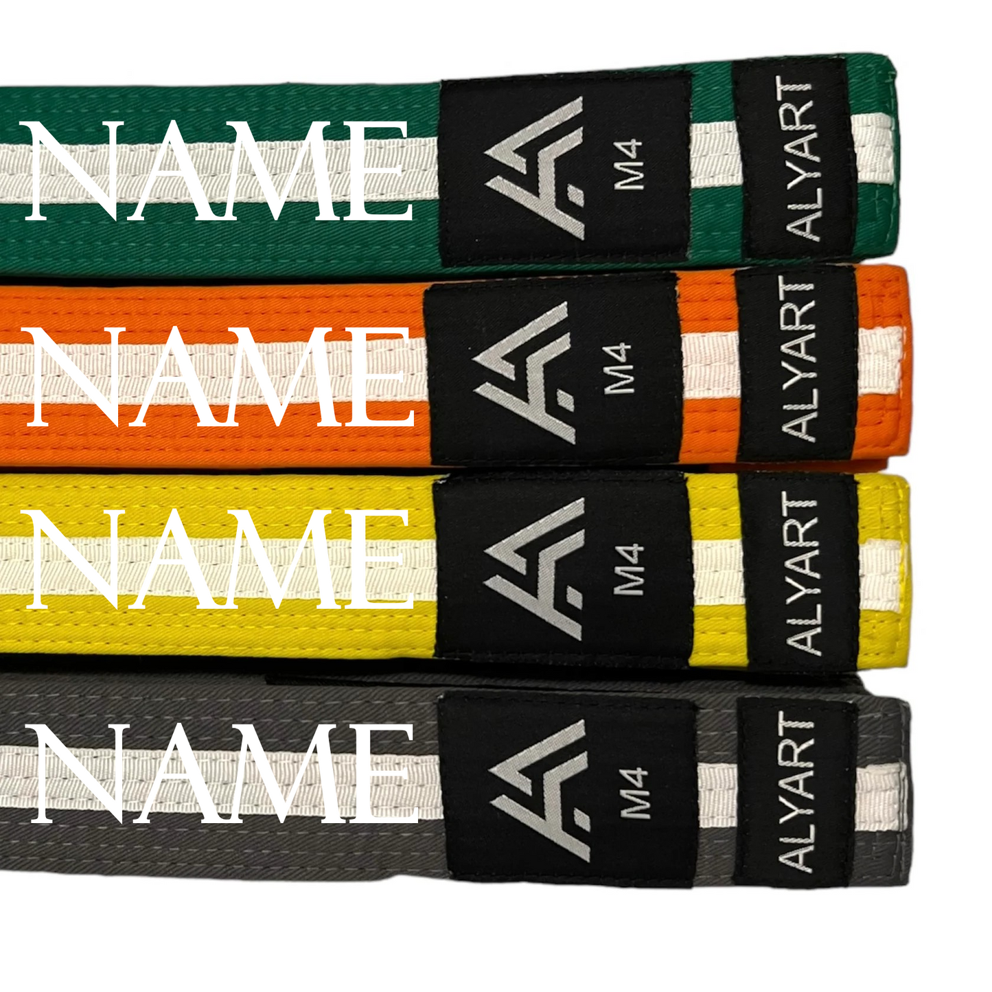 AA - Ceinture enfant IBJJF BJJ à rayures blanches