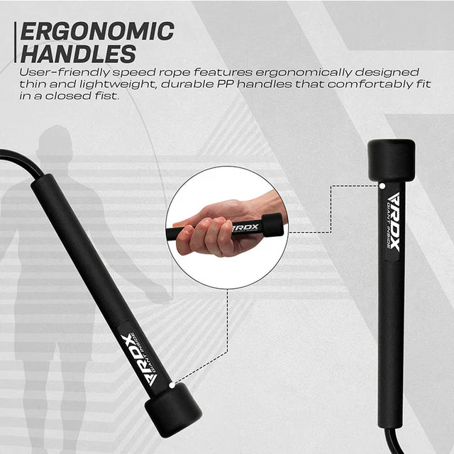 Corde à sauter RDX C10 de 2,7 m (9 pi) - Noir