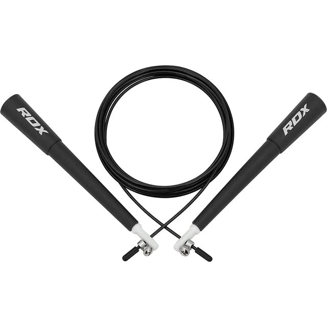 Corde à sauter réglable RDX C8 avec revêtement en PVC - Noir