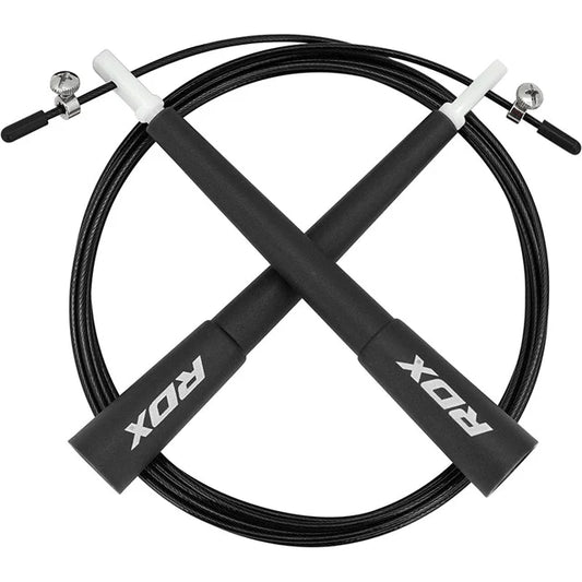 Corde à sauter réglable RDX C8 avec revêtement en PVC - Noir