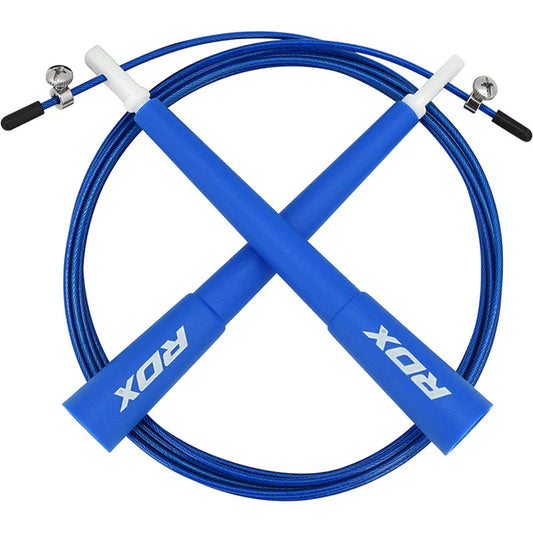 Corde à sauter réglable RDX C8 avec revêtement en PVC - Bleu