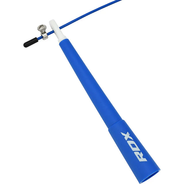 Corde à sauter réglable RDX C8 avec revêtement en PVC - Bleu