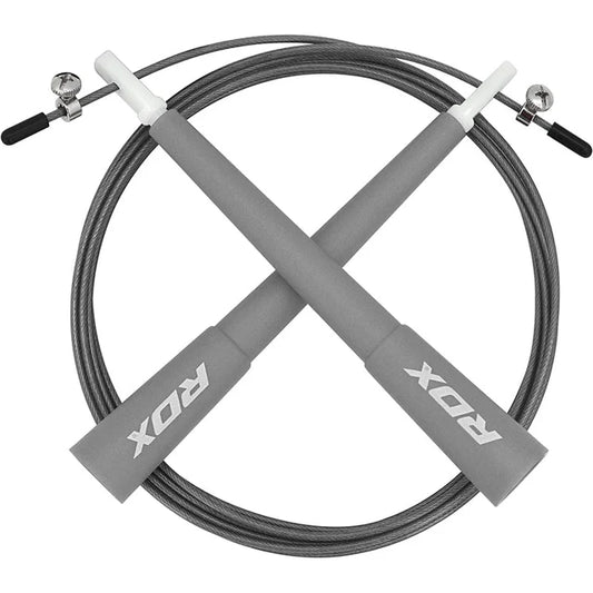 Corde à sauter réglable RDX C8 avec revêtement en PVC - Gris