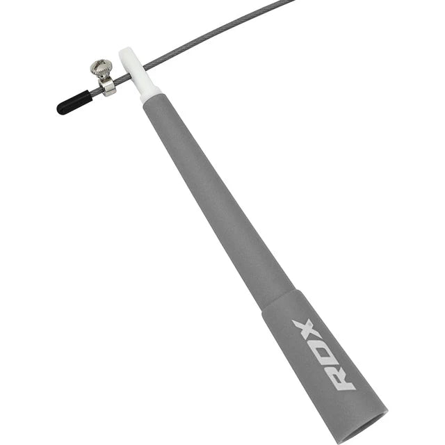 Corde à sauter réglable RDX C8 avec revêtement en PVC - Gris