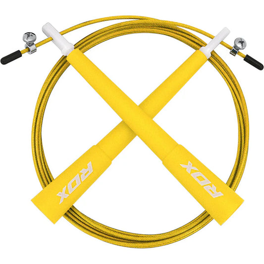 Corde à sauter réglable RDX C8 avec revêtement en PVC - Jaune