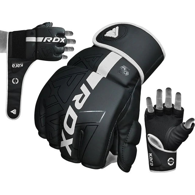 RDX F6 KARA MMA Grappling Kampfhandschuhe Gepolstert - Weiss