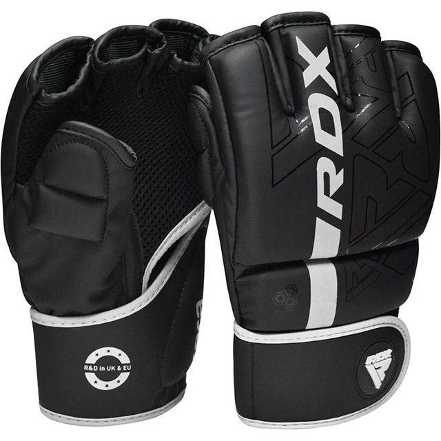 RDX F6 KARA MMA Grappling Kampfhandschuhe Gepolstert - Weiss