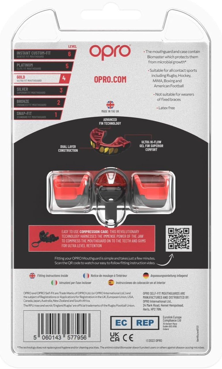 OPRO Zahnschutz Gold Jaws - Schwarz/Rot