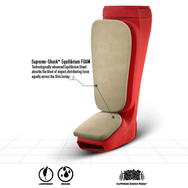 Protège-tibias rembourrés RDX SIB certifiés OEKO-TEX® Standard 100 - Rouge