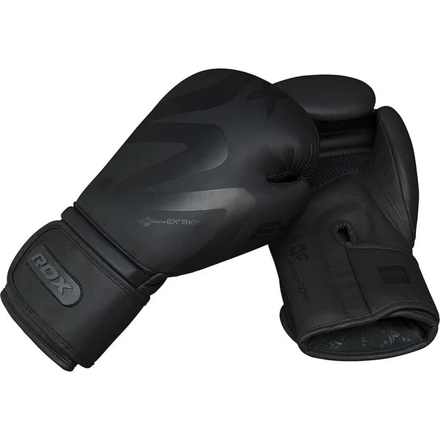 RDX F15 Noir Boxhandschuhe Training in Schwarz Kunstleder