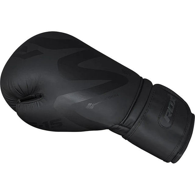 RDX F15 Noir Boxhandschuhe Training in Schwarz Kunstleder