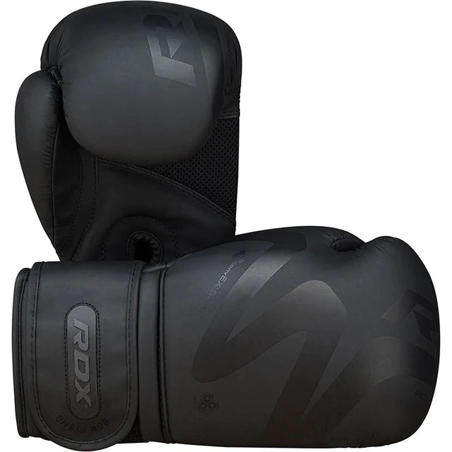 RDX F15 Noir Boxhandschuhe Training in Schwarz Kunstleder